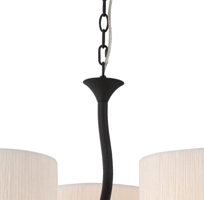 Mantra M1151 Eve Pendant 3 Light E27, Anthracite with White Round Shades