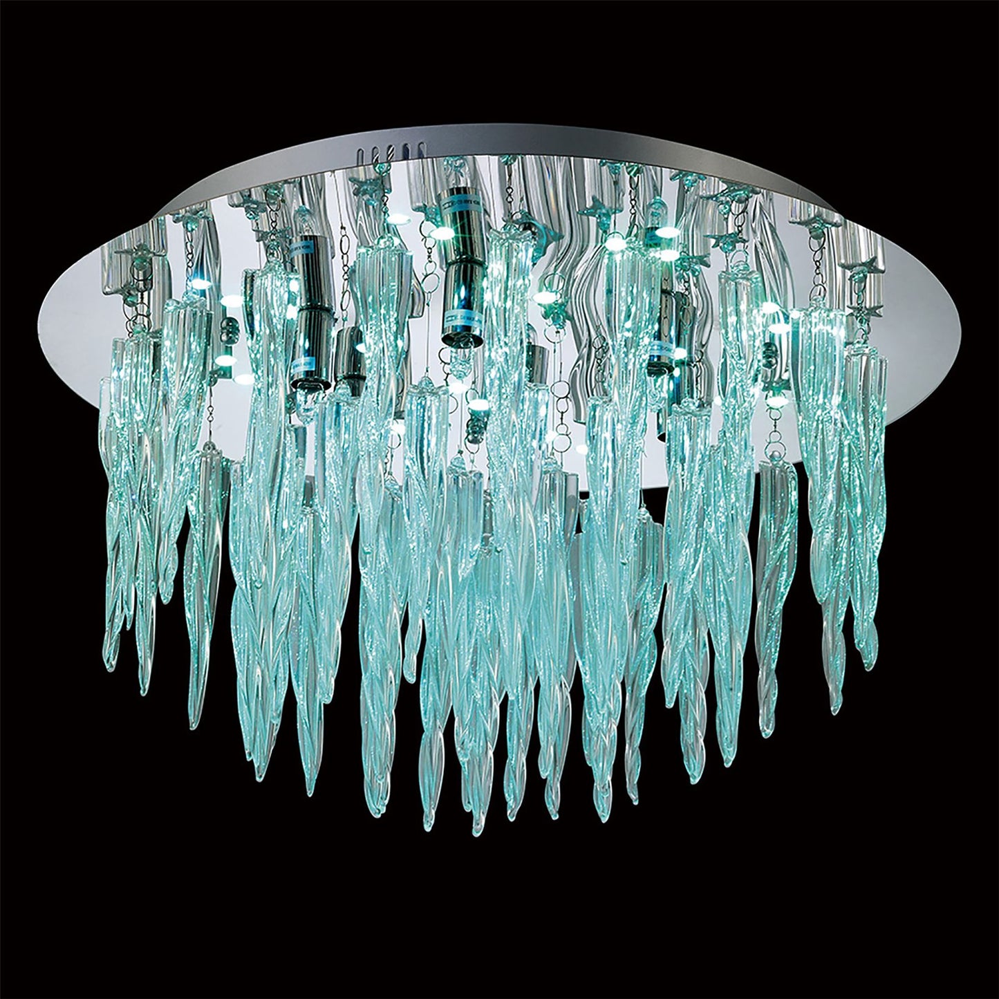 Diyas Tropez 50cm  6 Light G9 with RGB LEDs and Remote Control Polished Chrome/Glass Ceiling Light Fitting