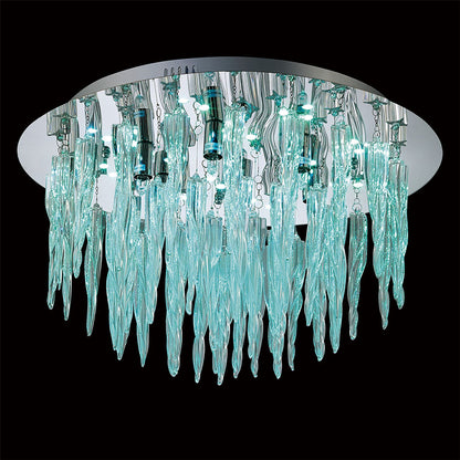 Diyas Tropez 50cm  6 Light G9 with RGB LEDs and Remote Control Polished Chrome/Glass Ceiling Light Fitting