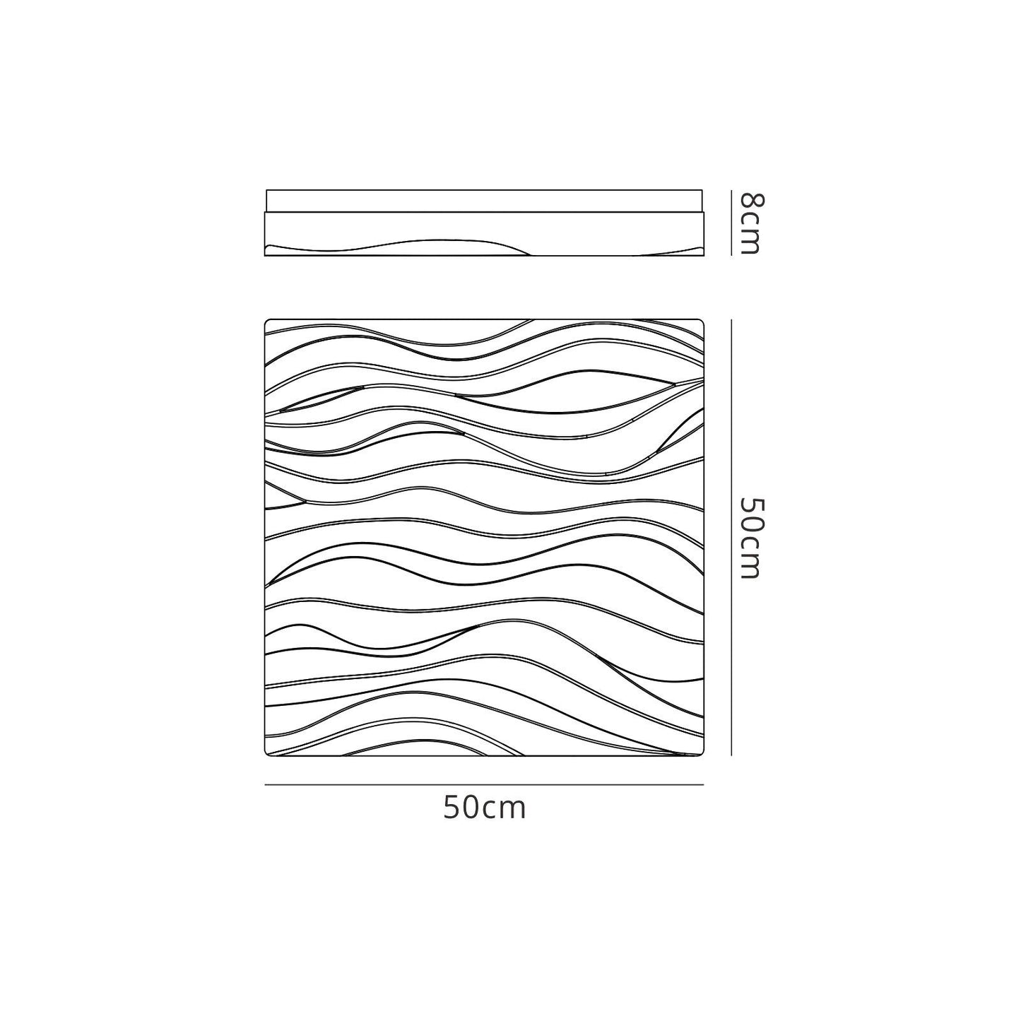 Mantra M5044 Arena Ceiling/Wall Light Medium Square 36W LED IP44 3000K, 3240lm, Matt White/White Acrylic, 3yrs Warranty