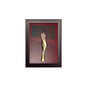 Diyas Home Crystal Wall Art (DH) Glamour Standing Lady, Black Frame, Pink, Black, Ambre Crystal Framed