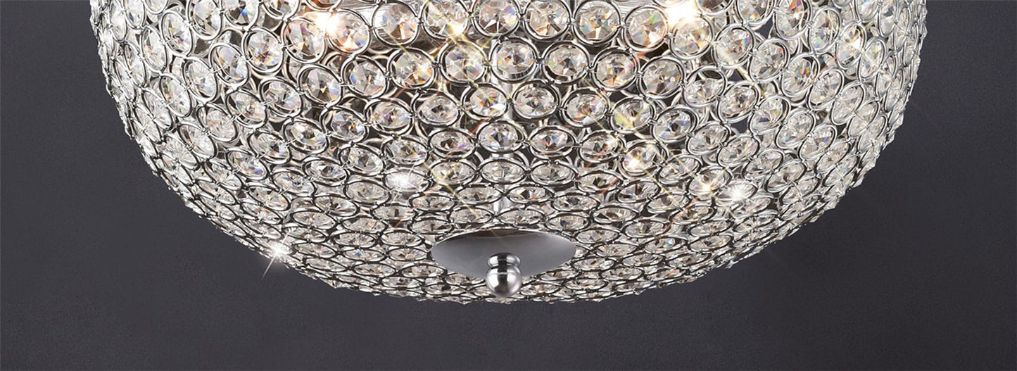 Diyas Vado 35cm Semi Flush 5 Light G9 Polished Chrome/Crystal