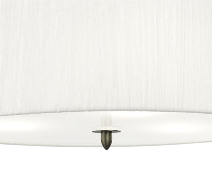 Mantra M3704 Lua Pendant 3 Light E27, Satin Nickel with White Shade