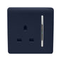 Trendi 1 Gang Artistic Modern Glossy 13 Amp Switched Tactile Plug Socket Navy
