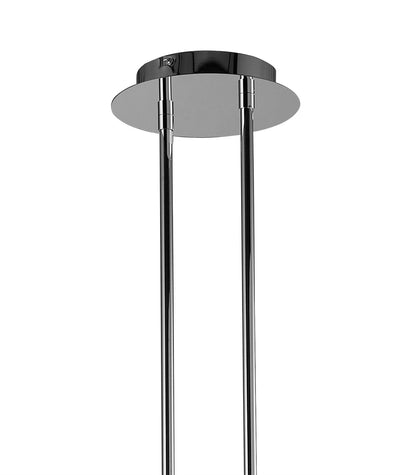 Mantra M3853 Tiffany Pendant 6+6 Light E27+G9 Oval, Polished Chrome with White Shade & Clear Crystal