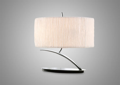 Mantra M1138 Eve Table Lamp 2 Light E27 Small, Polished Chrome with White Oval Shade