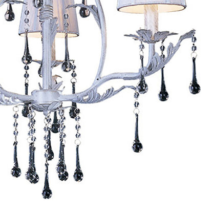 Diyas Flur 50cm  Round 3 Light E14 White French Gold Ceiling Pendant Light Fitting