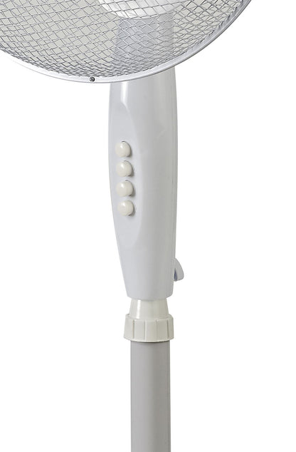 Airo 45W 16 Inch 3 Speed Oscillating Pedestal Fan in White