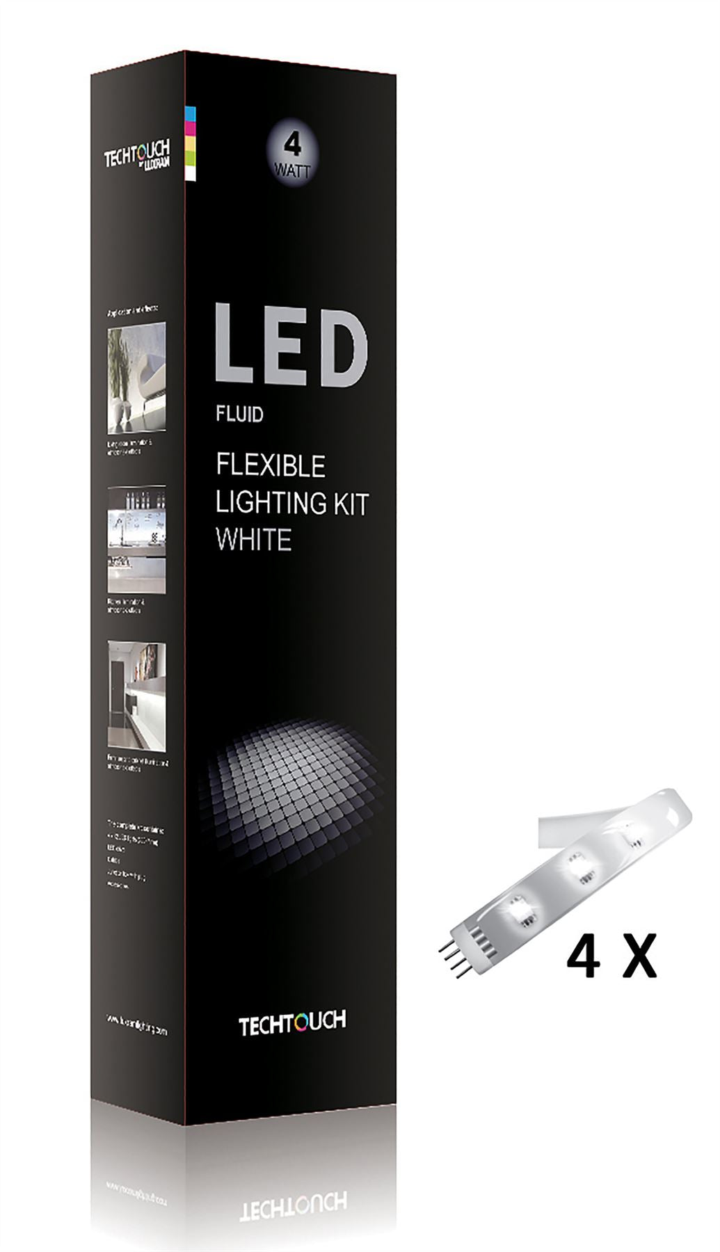 Techtouch Fluid White Kit 4x12 LED Flexible Strip (4W) Strip