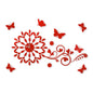 Diyas Home (DH) Infinity Butterfly Wall Art Clock Red/Crystal Wall
