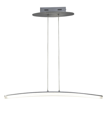 Mantra M4081 Hemisferic Linear Pendant 20W LED 70cm Bar 3000K, 1800lm, Satin Aluminium/Frosted Acrylic, 3yrs Warranty