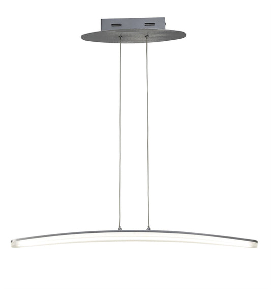 Mantra M4081 Hemisferic Linear Pendant 20W LED 70cm Bar 3000K, 1800lm, Satin Aluminium/Frosted Acrylic, 3yrs Warranty