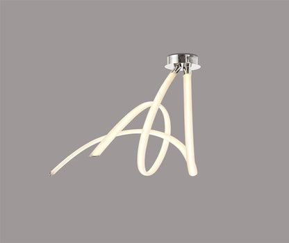 Mantra Armonia Semi Flush Spiral, 60W LED, 3000K, 4500lm, Polished Chrome/Frosted Acrylic, 3yrs Warranty Ceiling