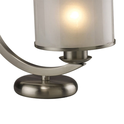 Diyas Lincoln Crystal Table Lamp 1 Light E27 Satin Nickel & Glass Shade