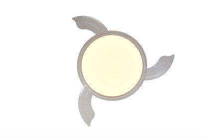 Glass Fan 44cm 36W LED Dimmable Ceiling Light With Built-In 25W DC Fan, 3000-5000K Remote Control, 5710lm, White/Clear, 5yrs Warranty
