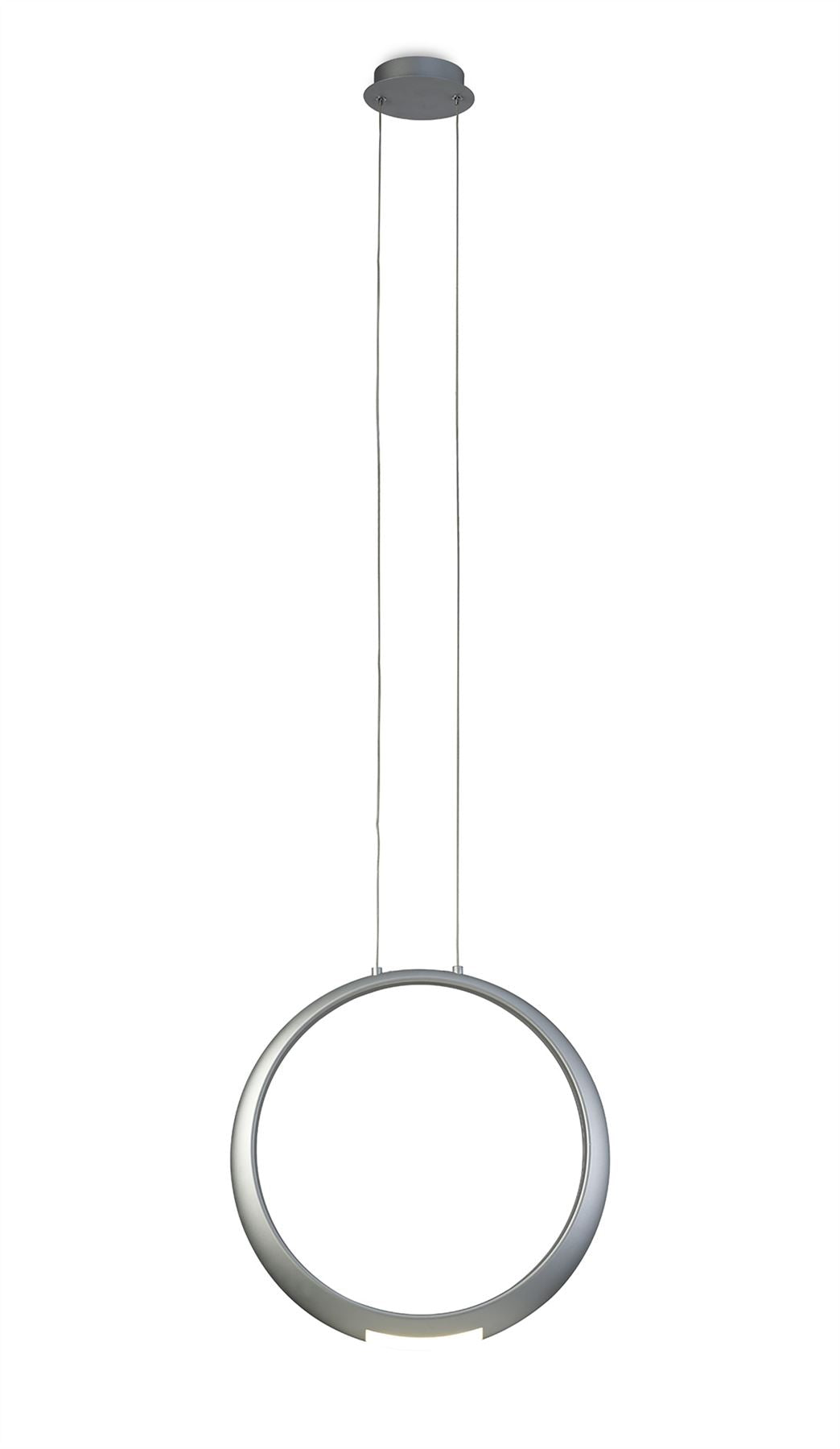 Mantra M6172 Ring Pendant 50cm Round, 23W LED, 3000K, 1600lm, Silver, 5yrs Warranty