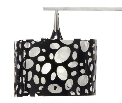 Mantra Lupin Linear Pendant 2 Light E27, Gloss Black, White Acrylic, Polished Chrome, CFL Lamps INCLUDED