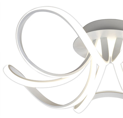 Mantra Knot Led Blanco M6037 Knot Blanco Ceiling 74cm Round 5 Looped Arms 60W LED 2800K, 4800lm, Dimmable, White/Frosted Acrylic, 3yrs Warranty - M6037 Ceiling