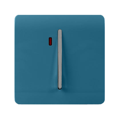 Trendi Artistic Modern Glossy 45 A Tactile Light Switch & Neon Insert Ocean Blue
