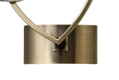 Mantra Akira Wall Light Switched 2 Light E14, Antique Brass with Cream Shades