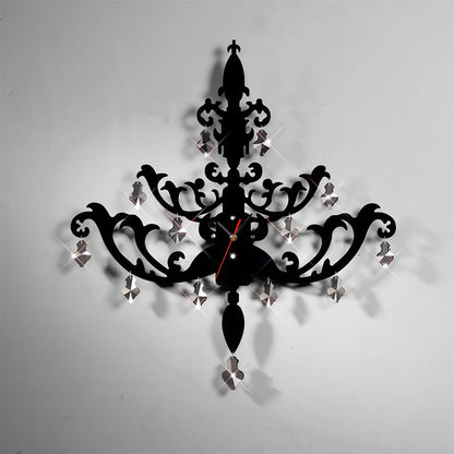 Diyas Home (DH) Infinity Chandelier Clock Black/Smoked Crystal/Clear Crystal