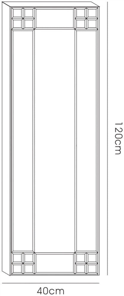 Diyas Home Vita 120cm x 40cm Square Cut Detailed Mirror (Can Only Be Shipped On A Pallet, Additional Charges May Apply.) Mirrors