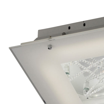Diyas Felix Square Flush  16W LED 3600K Polished Chrome/Crystal, 3yrs Warranty Crystal Ceiling Light Fitting