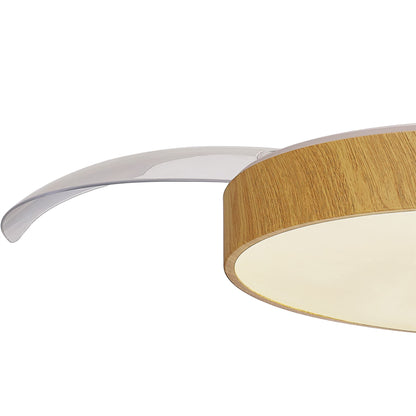 Alaska 50cm 50W LED Dimmable Ceiling Light With Built-In 30W DC Fan, 2700-5000K Remote & APP Control, 3300lm, Wood, 5yrs Warranty