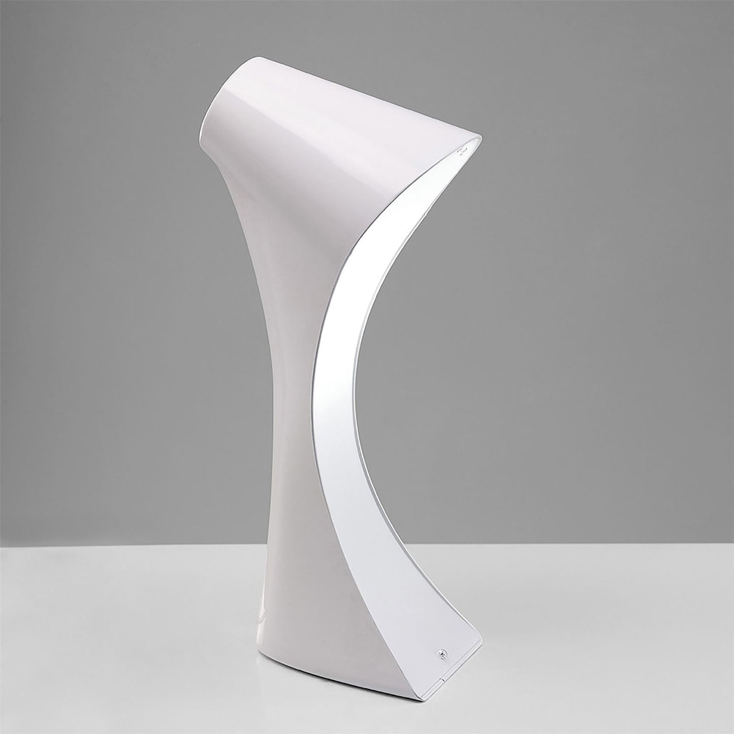 Mantra M1546 Ora Table Lamp 1 Light E27, Gloss White/White Acrylic/Polished Chrome