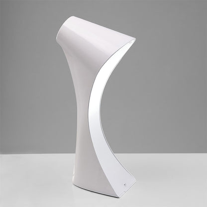 Mantra M1546 Ora Table Lamp 1 Light E27, Gloss White/White Acrylic/Polished Chrome