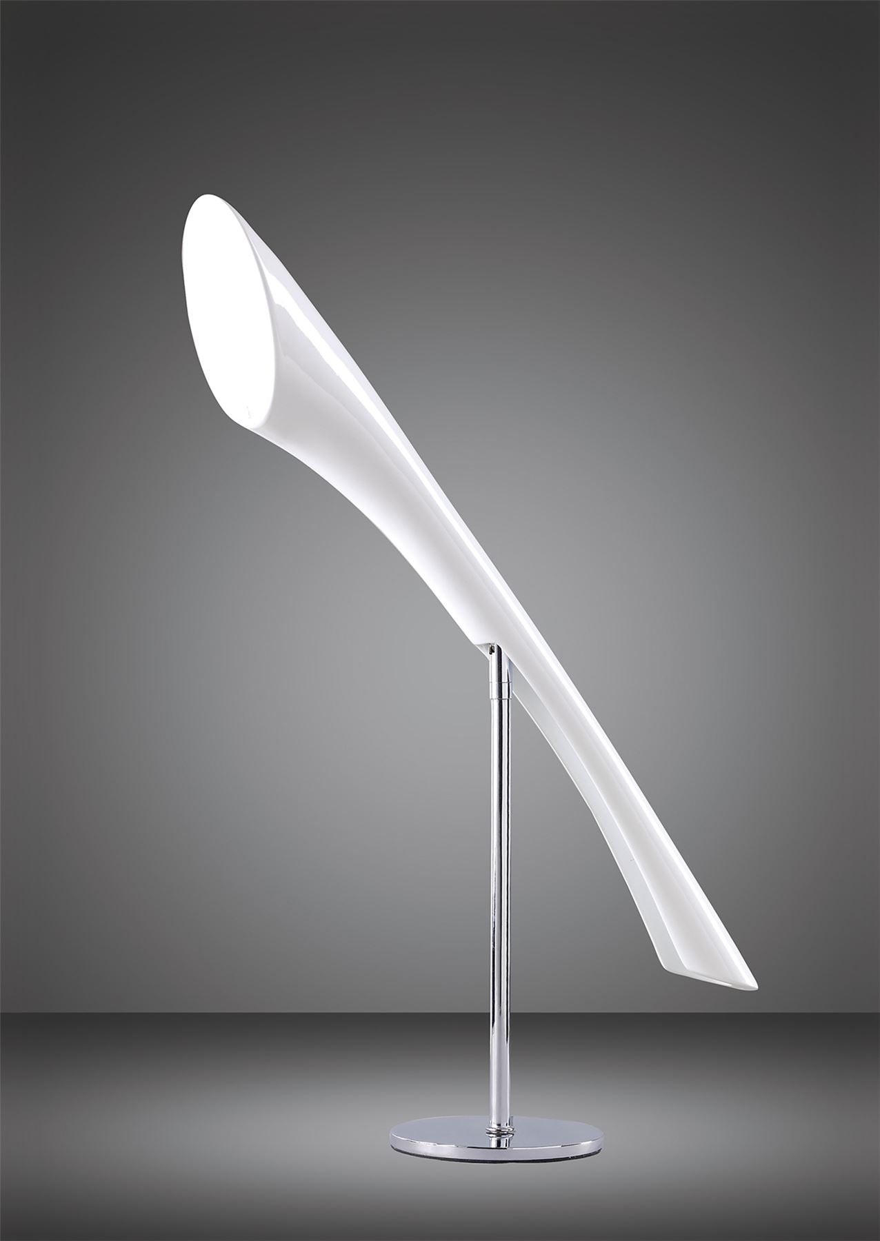 Mantra M0924 Pop Table Lamp 1 Light E27, Gloss White/White Acrylic/Polished Chrome
