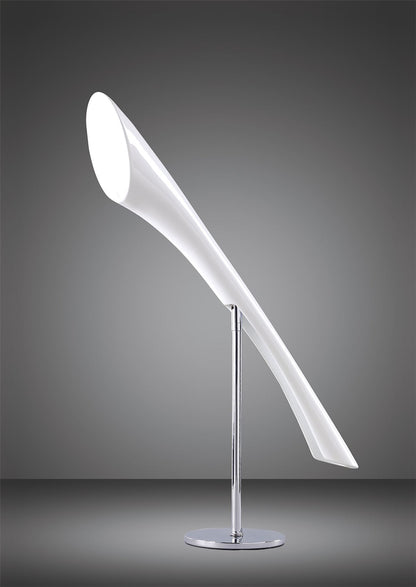 Mantra M0924 Pop Table Lamp 1 Light E27, Gloss White/White Acrylic/Polished Chrome