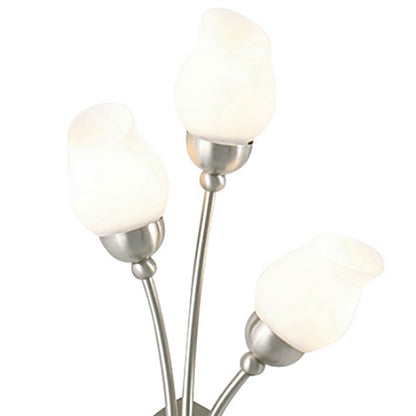 Diyas Rimini Wall Light 3 Light G9 Satin Chrome/Opal Glass