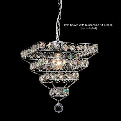 Diyas Kudo Crystal Pyramid Non-Electric SHADE ONLY Polished Chrome/Crystal