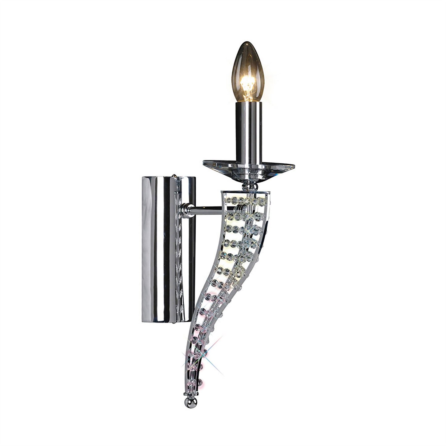 Diyas Santo Wall Light 1 Light E14 Polished Chrome/Crystal