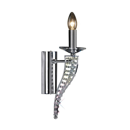 Diyas Santo Wall Light 1 Light E14 Polished Chrome/Crystal