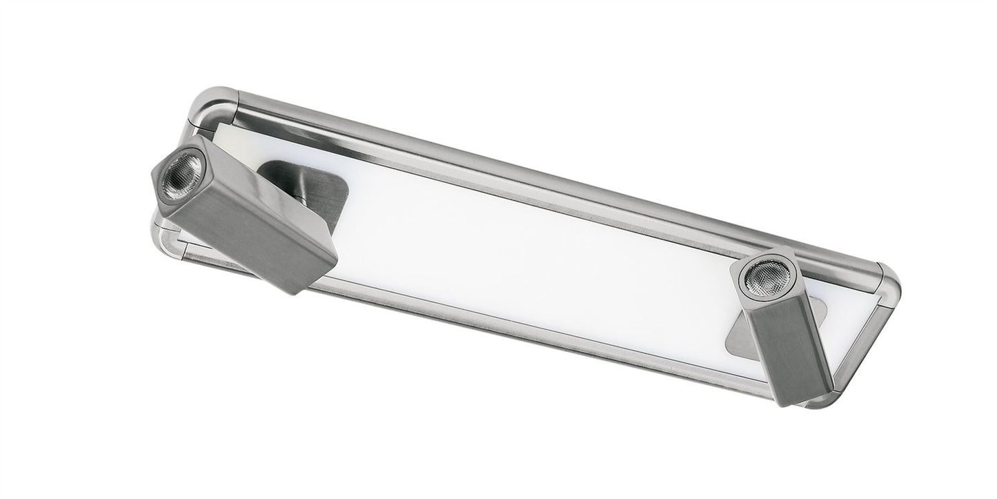 Mantra M5254 Ibiza Ceiling Light, Wall 2 Head with Backlit Light 20W LED Satin Nickel 4000K, 1500lm,, 3yrs Warranty