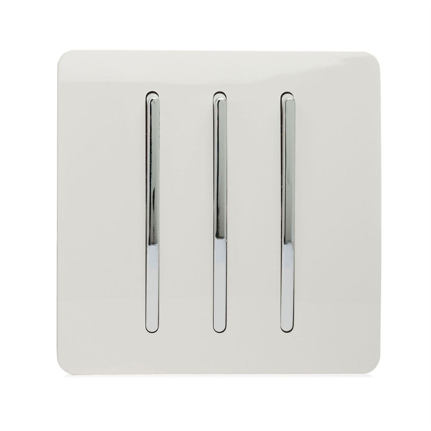 Trendi 3 Gang 2 Way Artistic Modern 10 Amp Rocker Light Switch White ART-SS6WH