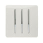 Trendi 3 Gang 2 Way Artistic Modern 10 Amp Rocker Light Switch White ART-SS6WH
