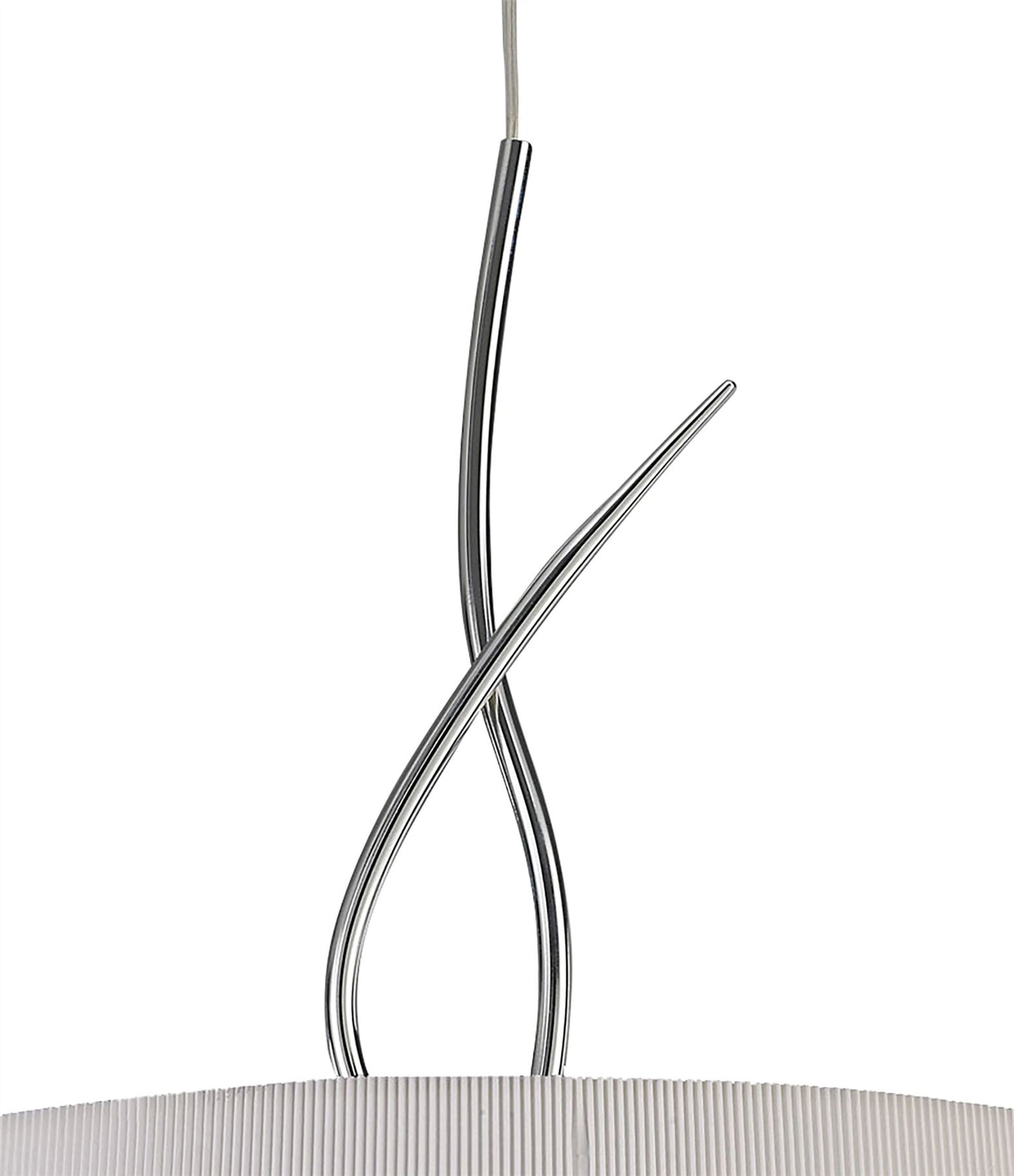 Mantra M1644 Mara Pendant 4 Light E27 Round, Polished Chrome with Ivory White Shade