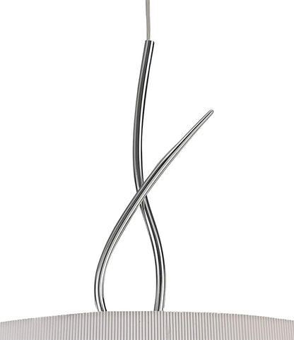 Mantra M1644 Mara Pendant 4 Light E27 Round, Polished Chrome with Ivory White Shade