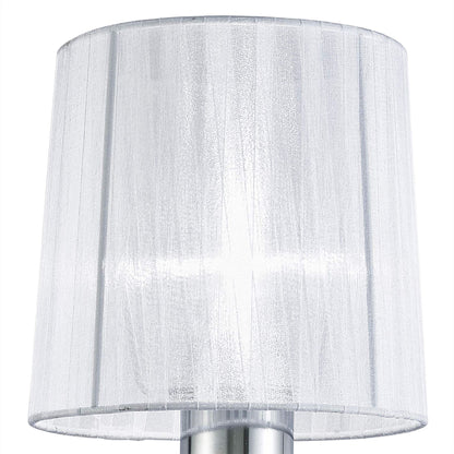 Mantra M5277 Louise Wall Light 1 Light E27 with White Shade Polished Chrome/Clear Crystal