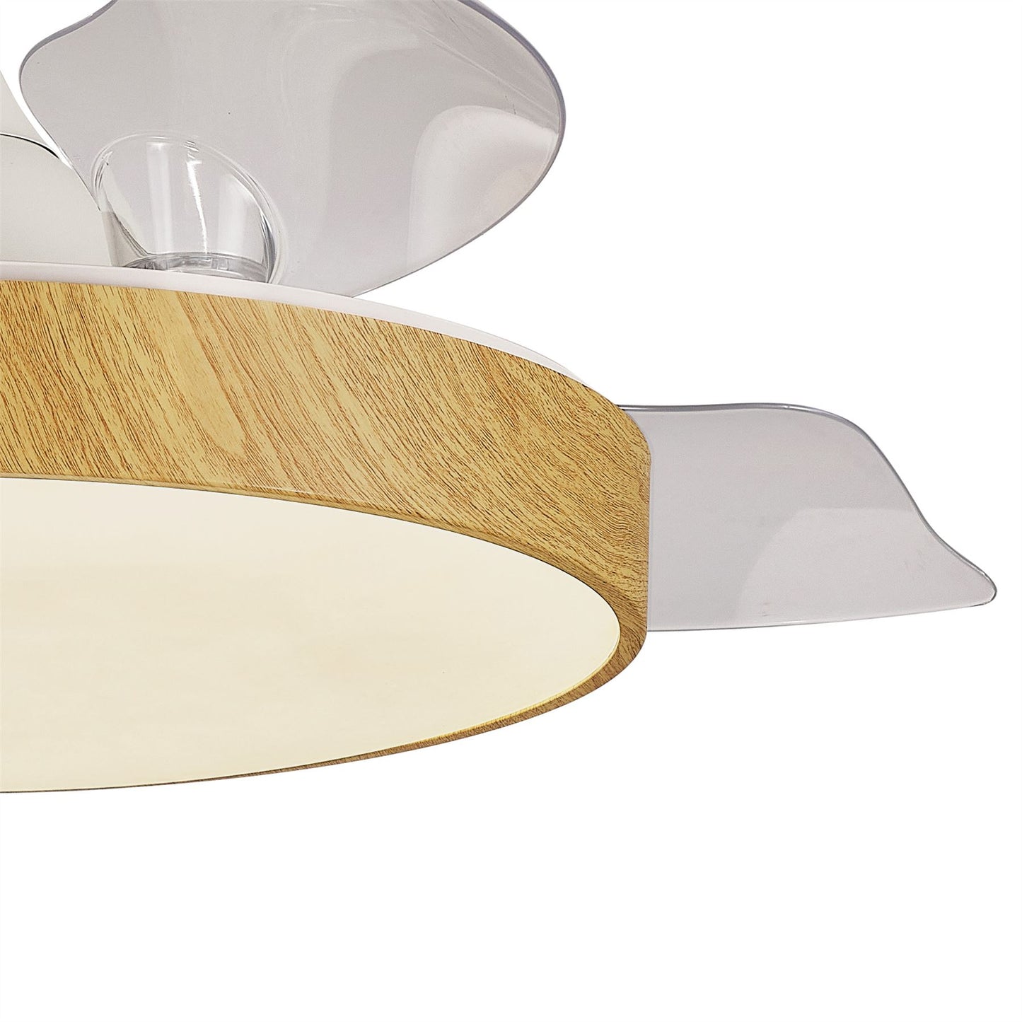Alaska 50cm 50W LED Dimmable Ceiling Light With Built-In 30W DC Fan, 2700-5000K Remote & APP Control, 3300lm, Wood, 5yrs Warranty