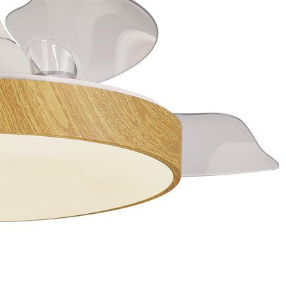 Alaska 50cm 50W LED Dimmable Ceiling Light With Built-In 30W DC Fan, 2700-5000K Remote & APP Control, 3300lm, Wood, 5yrs Warranty