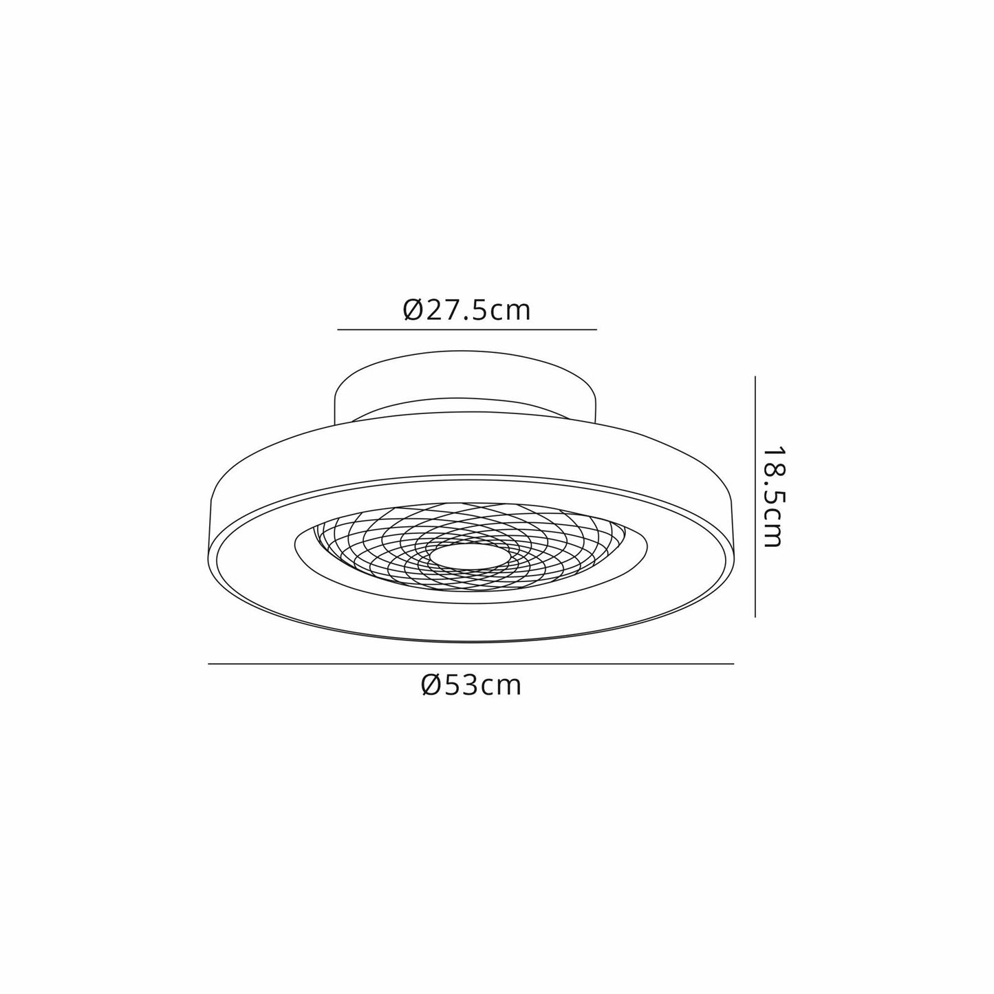 Tibet Mini 53cm 70W LED Dimmable Ceiling Light With 35W DC Reversible Fan, Remote, 3900lm, White, 5yrs Warranty