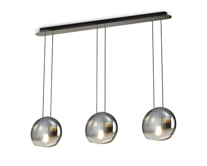 Mantra Lens Linear Pendant, 3 x E14 (Max 40W) Chrome Glass