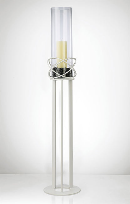 Diyas Home (DH) Oriana Floor Lamp Candle Holder 96Cm White/Clear Glass