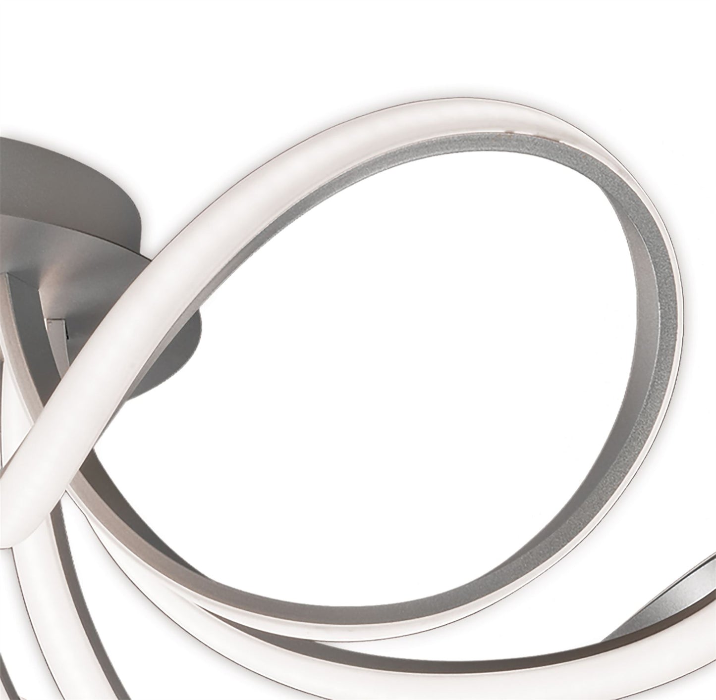 Mantra M5916 Knot Ceiling 74cm Round 5 Looped Arms 60W LED 3000K, 4800lm, Dimmable Silver/Frosted Acrylic/Polished Chrome, 3yrs Warranty - M5916 Ceiling