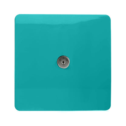 Trendi Artistic Modern Glossy Tactile TV Socket Bright Teal