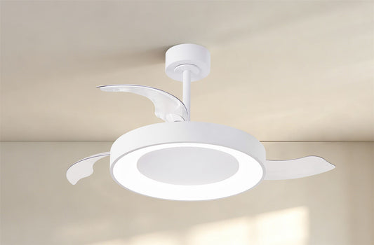 Niseko Fan M 49cm 50W LED Dimmable Ceiling Light With Built-In 30W DC Fan, 2700-5000K Remote Control, 5500lm, White, 5yrs Warranty